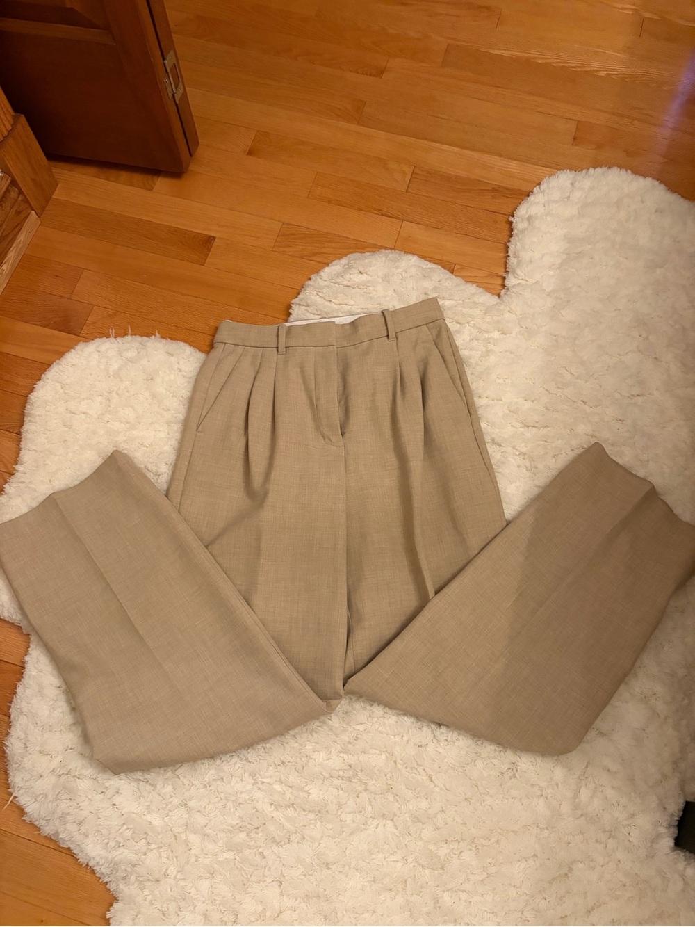 Wilfred Beige Pleated Tailored Track Pants
